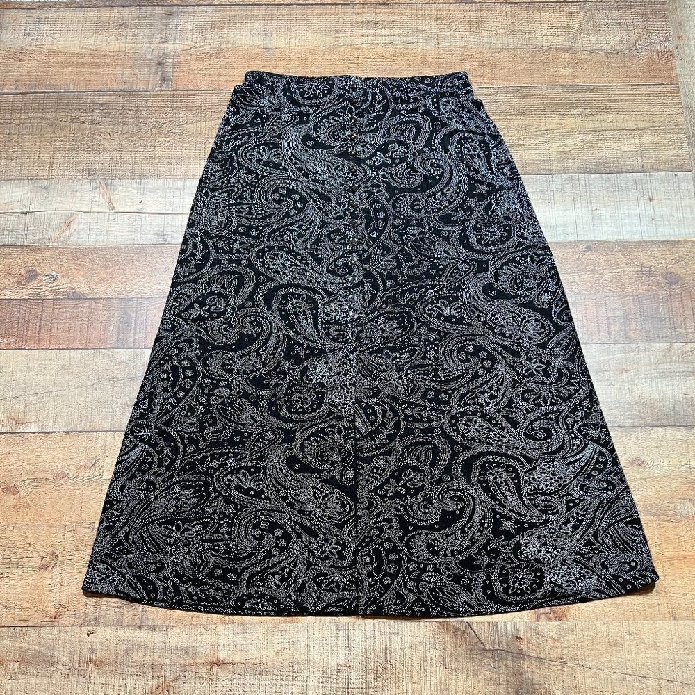 Briggs New York Black/White Maxi Skirt size Medium Petite